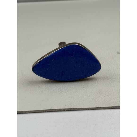 ATI Mexico Sterling Silver Ring Large Blue Gemstone Size 8 - Picture 3 of 10